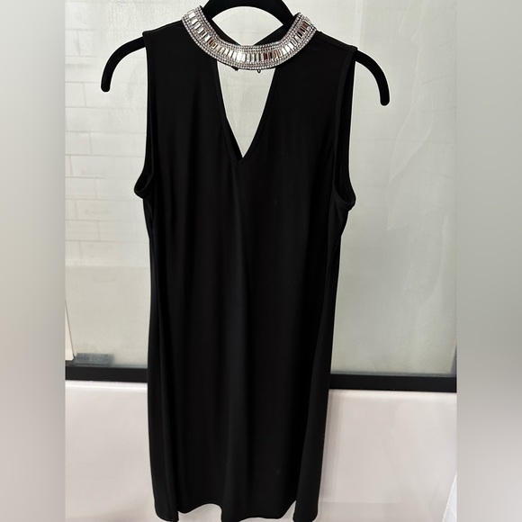 Women’s black dress with rhinestone neckline, size small - Picture 1 of 1